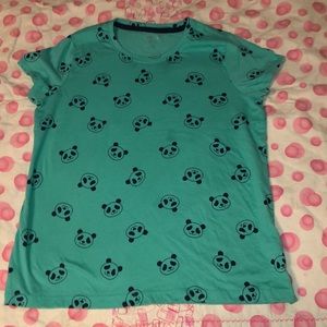 Teal panda T-shirt